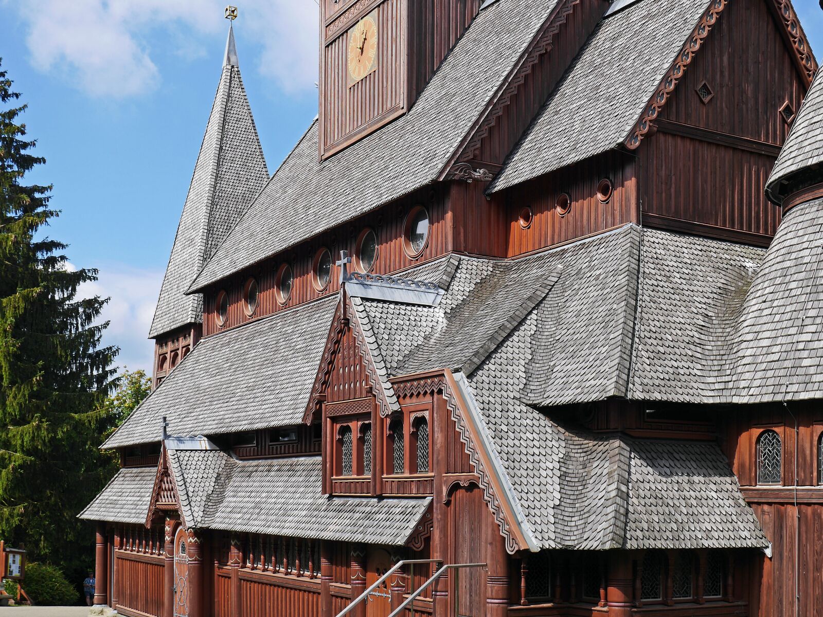 Panasonic Lumix DMC-GH3 sample photo. Stave church, roof landscape photography