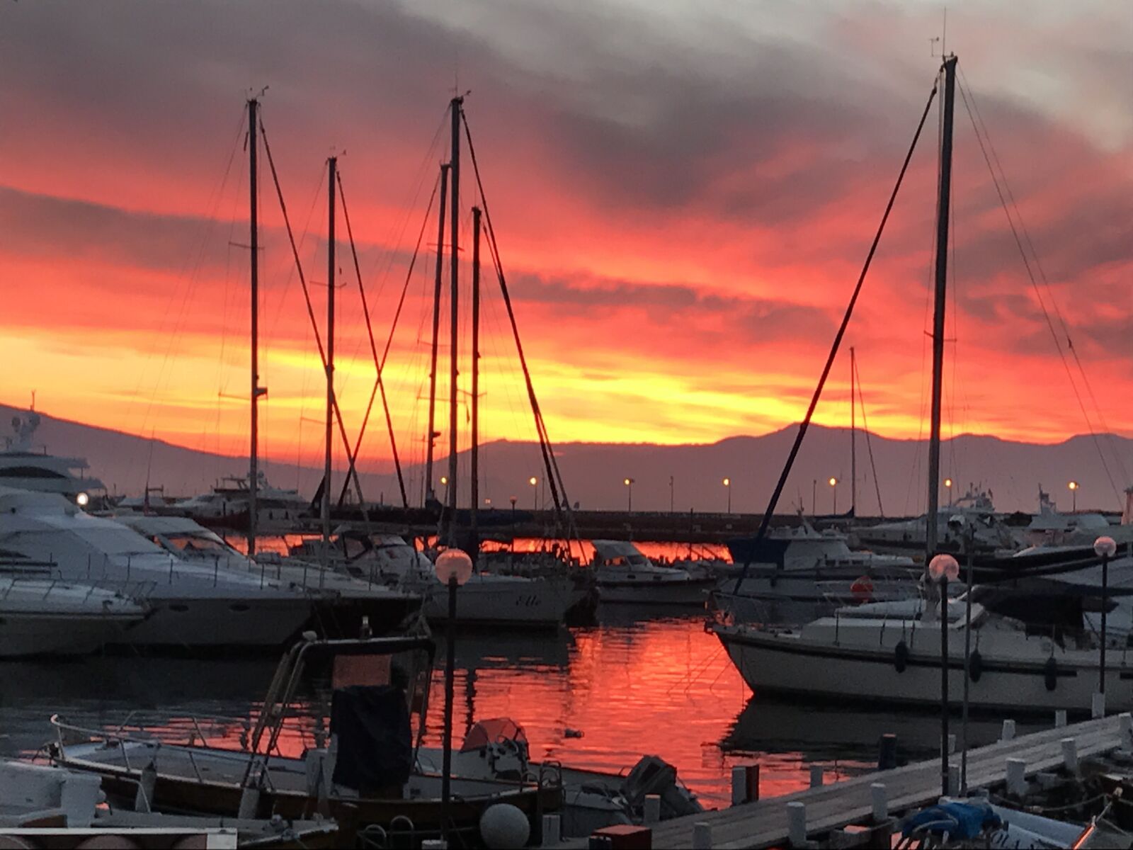 Apple iPhone 7 sample photo. Port, sunset, naples photography