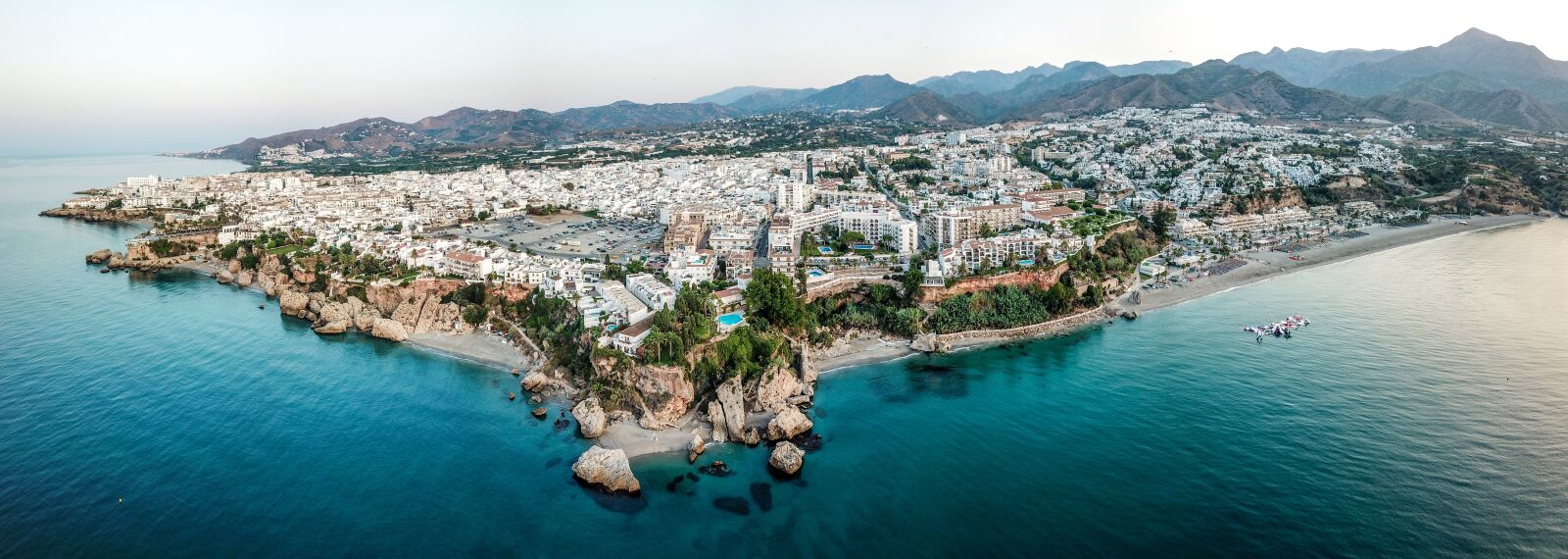 DJI FC220 sample photo. Nerja, dawn, panoramic photography