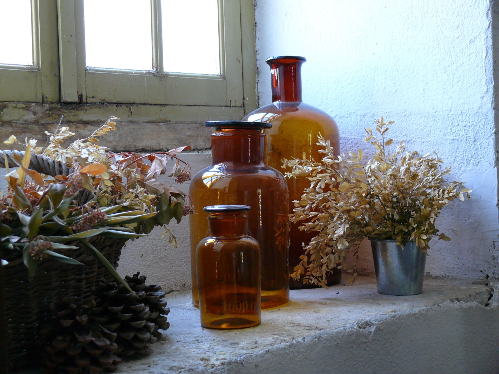 Panasonic DMC-FZ50 sample photo. Still life, window, bottles photography