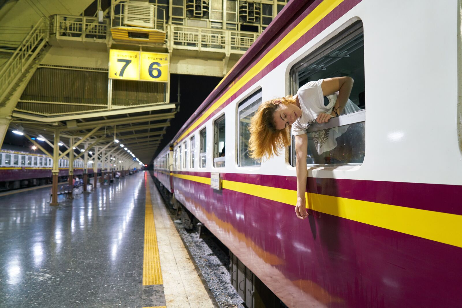 Sony a7R II sample photo. Train, girl, passenger photography