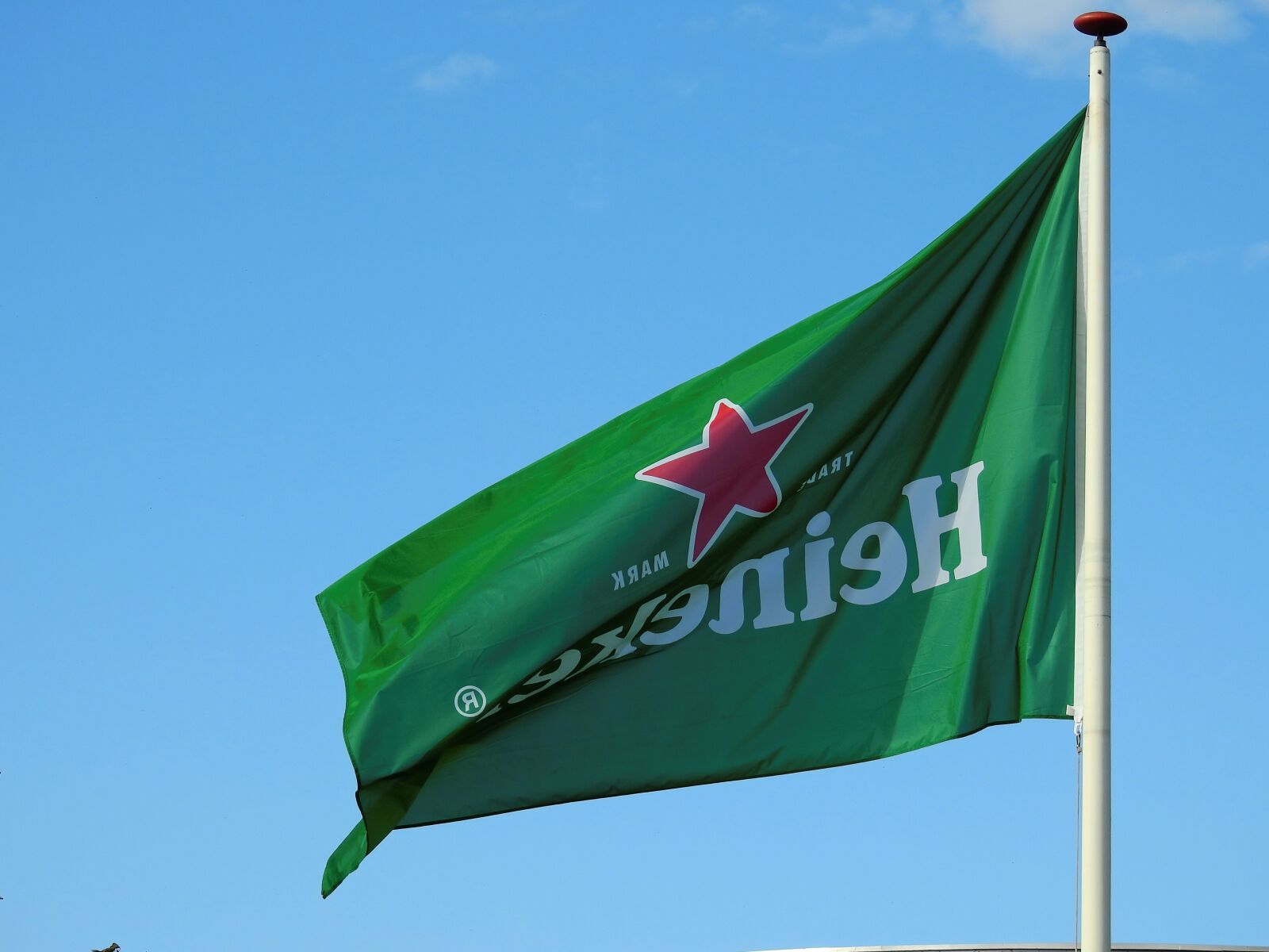 Nikon Coolpix P900 sample photo. Flag, flagpole, heineken photography