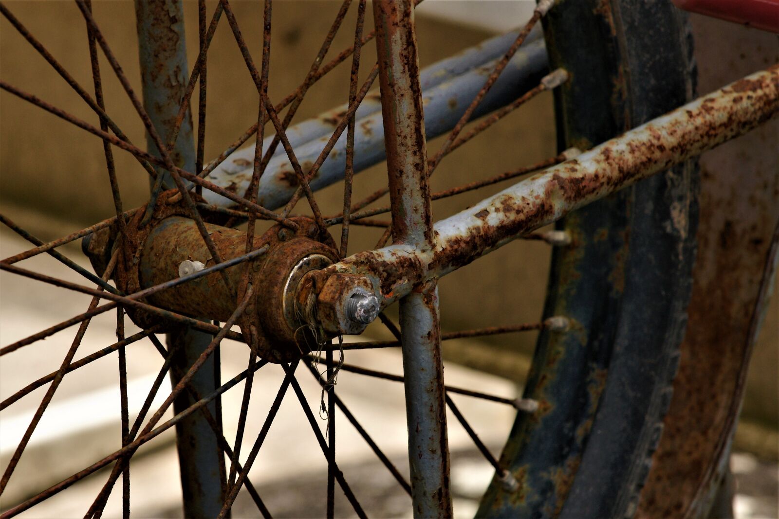 Sony Alpha DSLR-A700 sample photo. Rust, bike, wheel photography