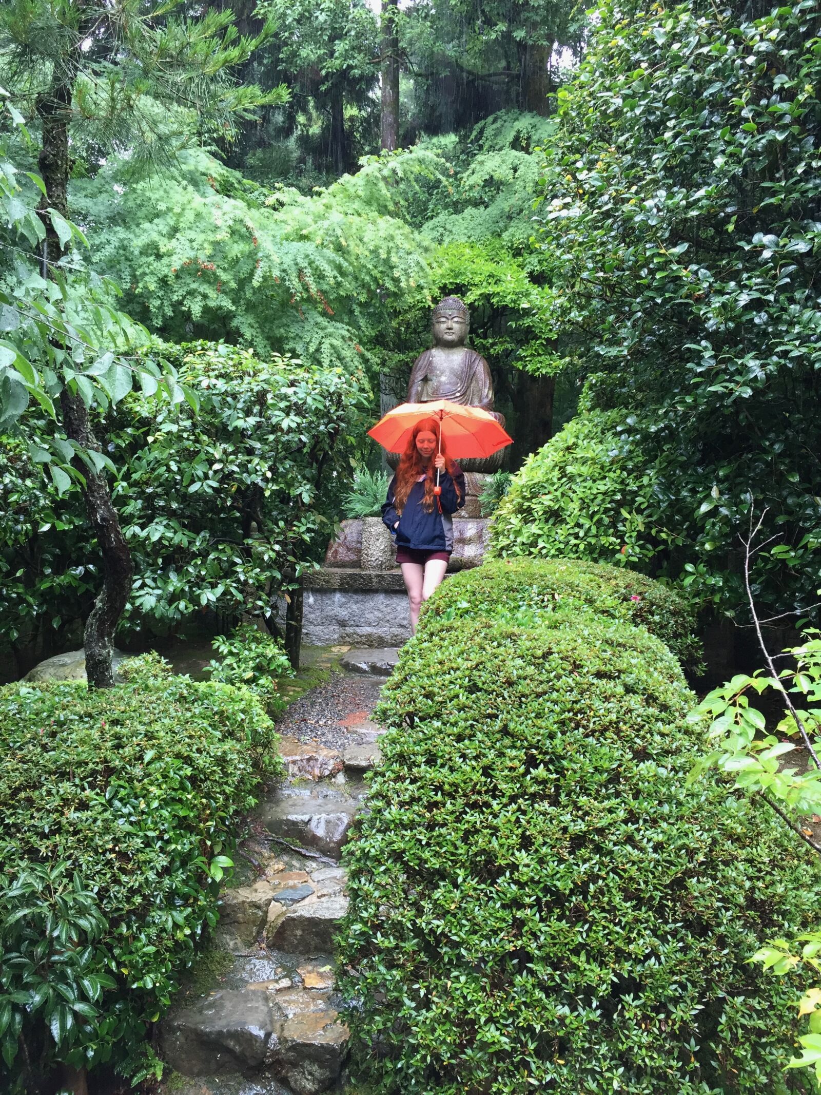 Apple iPhone 6 sample photo. Red umbrella, woman, zen photography