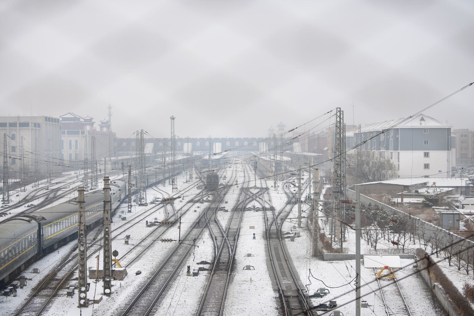 Nikon D810 sample photo. Railway, snow, train photography