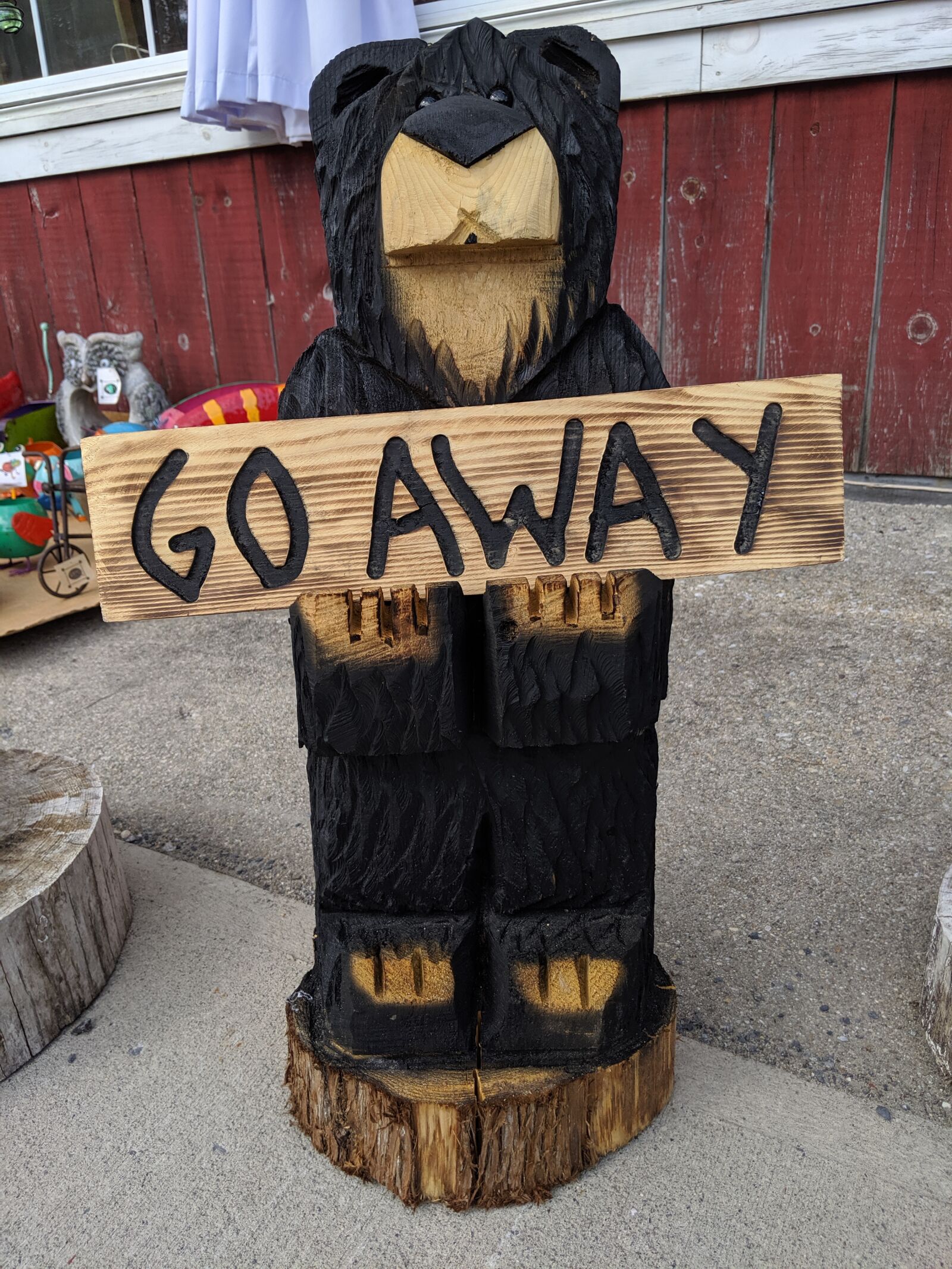 Google Pixel 3 XL sample photo. Bear, go away, sign photography