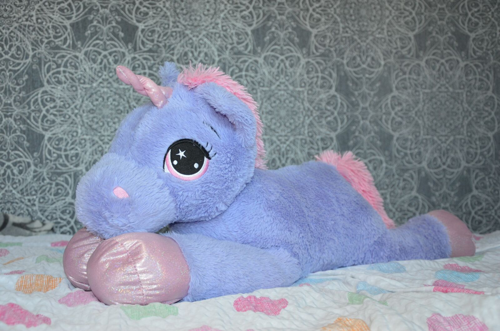 Nikon D5100 sample photo. Unicorn, teddy bear, purple photography