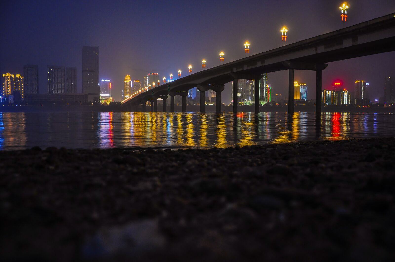 Nikon D90 sample photo. Night view, bridge, zhuzhou photography