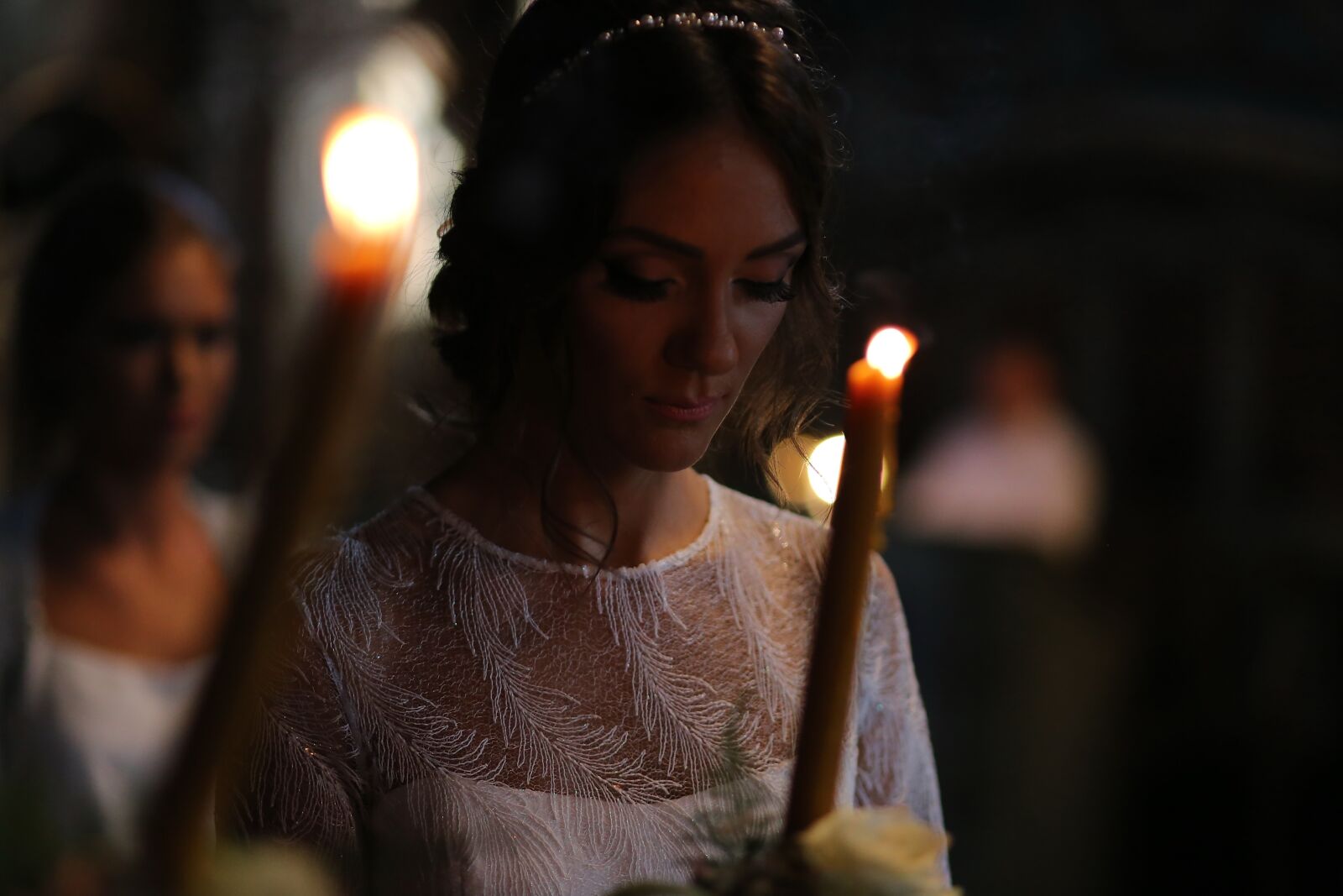 Canon EF 85mm F1.8 USM sample photo. Candle, candlestick, bride, candlelight photography