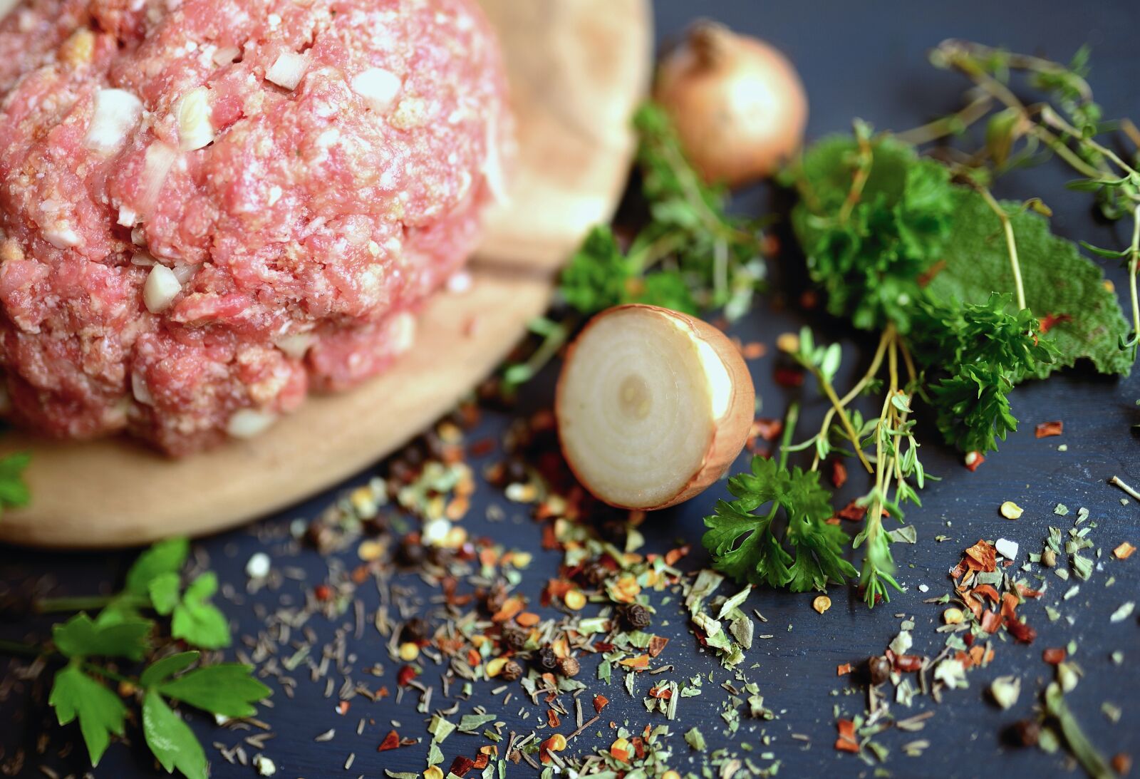 Nikon D610 sample photo. Minced meat, meat, minced photography