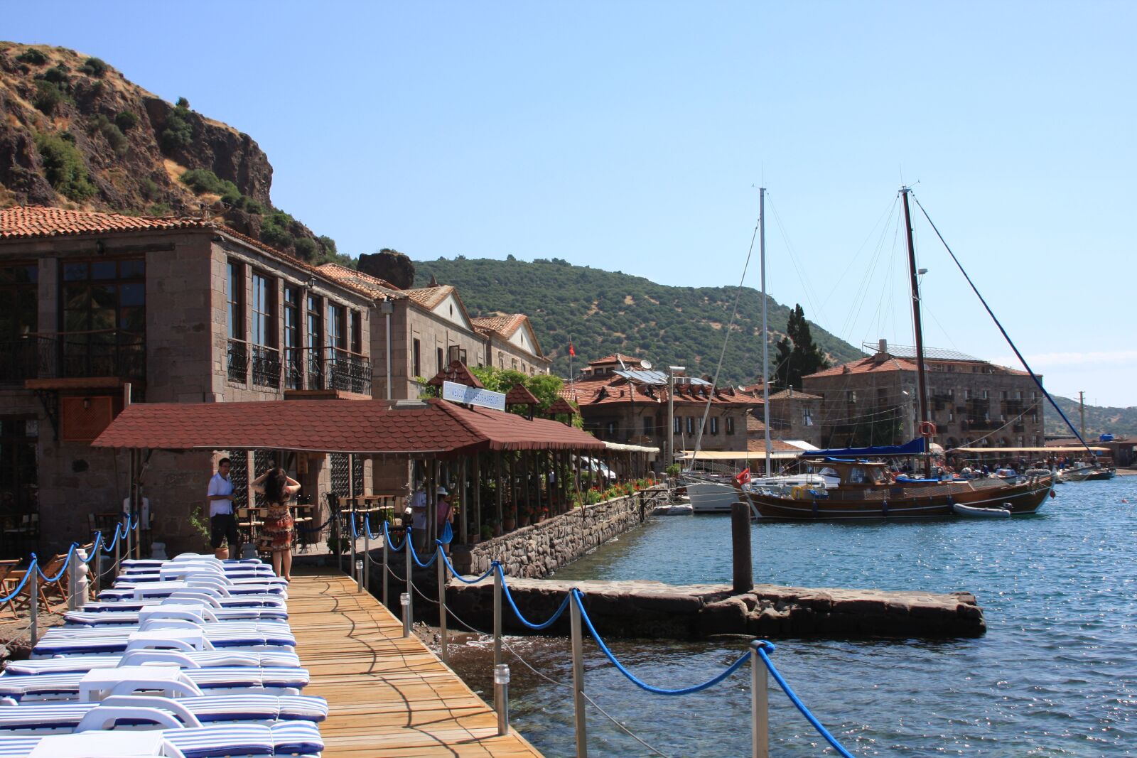 Canon EOS 40D sample photo. Assos, see, stone houses photography