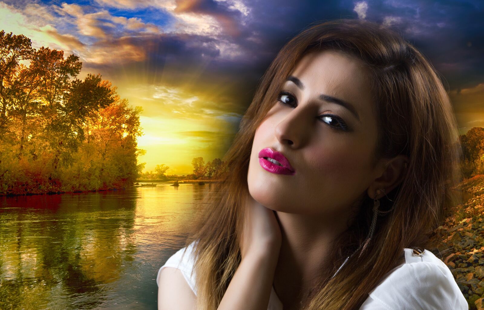 Nikon D5000 sample photo. Woman, dreaming, happy photography
