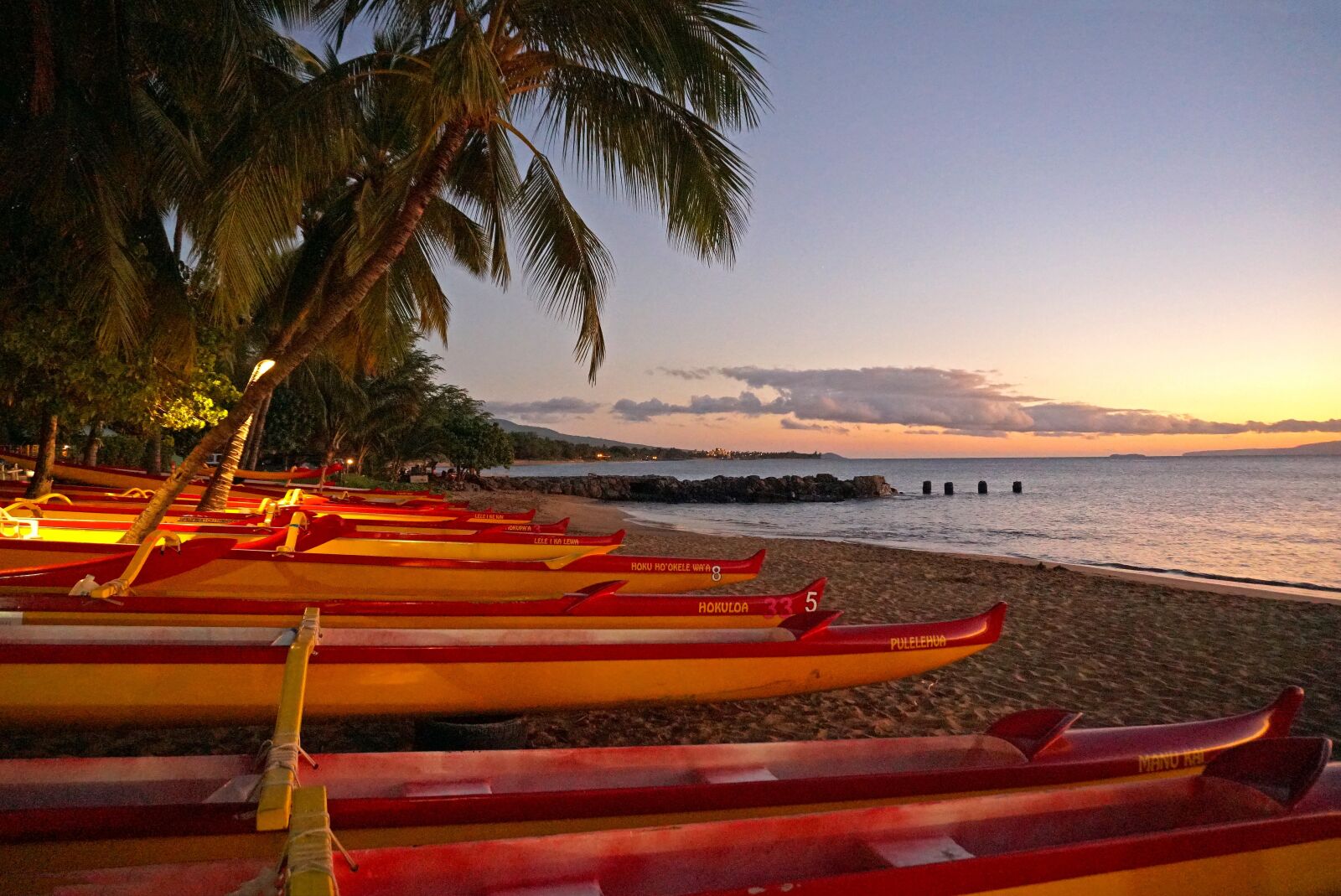 Sony a6500 sample photo. Canoe, beach, maui photography