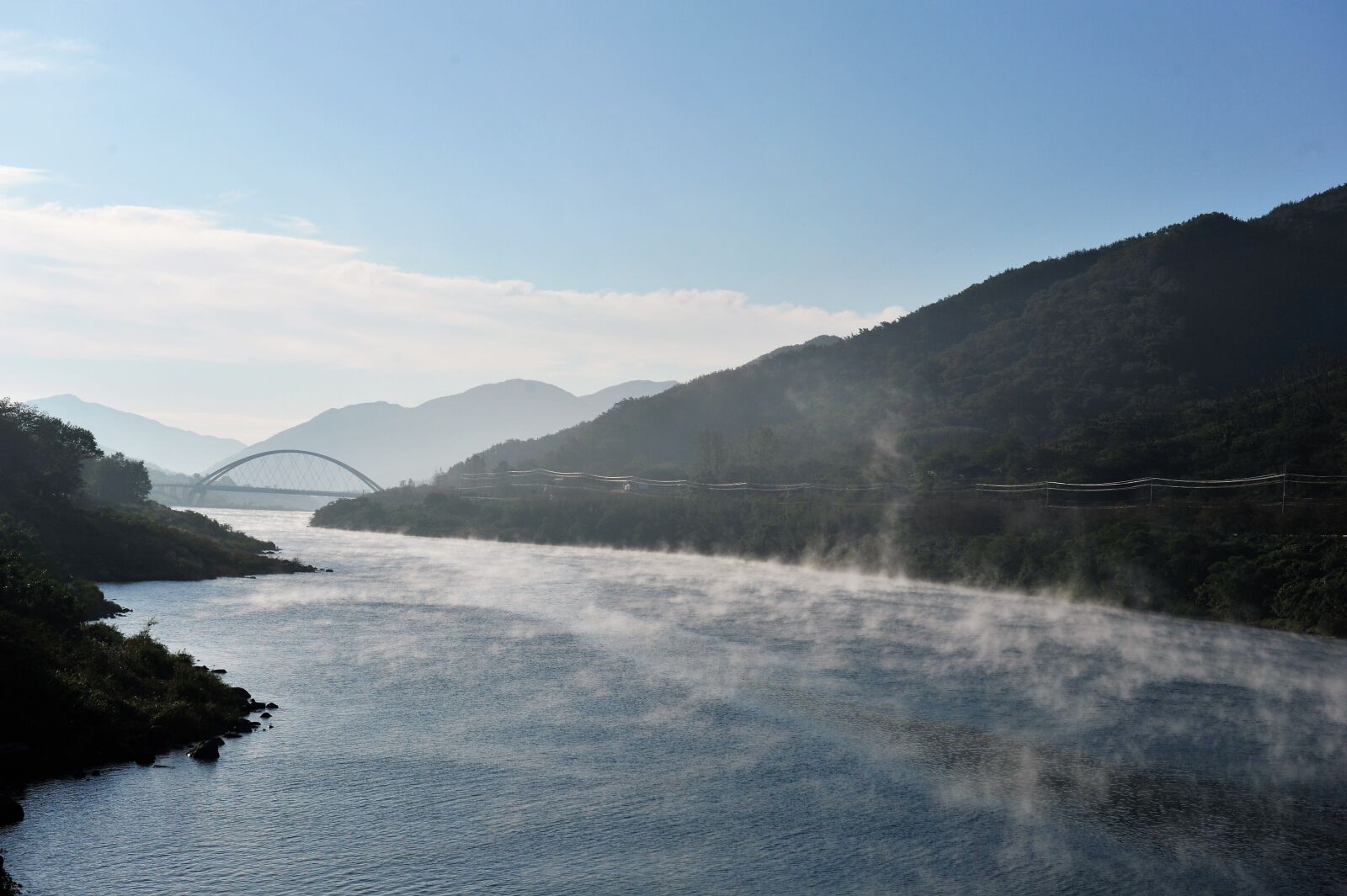 Nikon D3S sample photo. Fog, seomjin, water mist photography