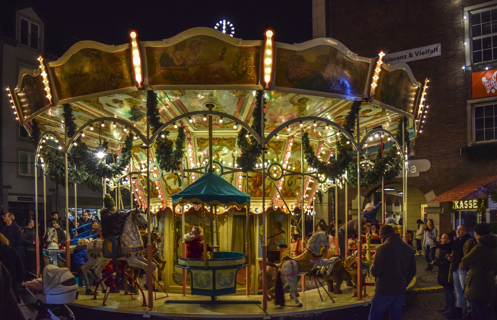 Nikon D3300 sample photo. Christmas market, carousel, christmas photography