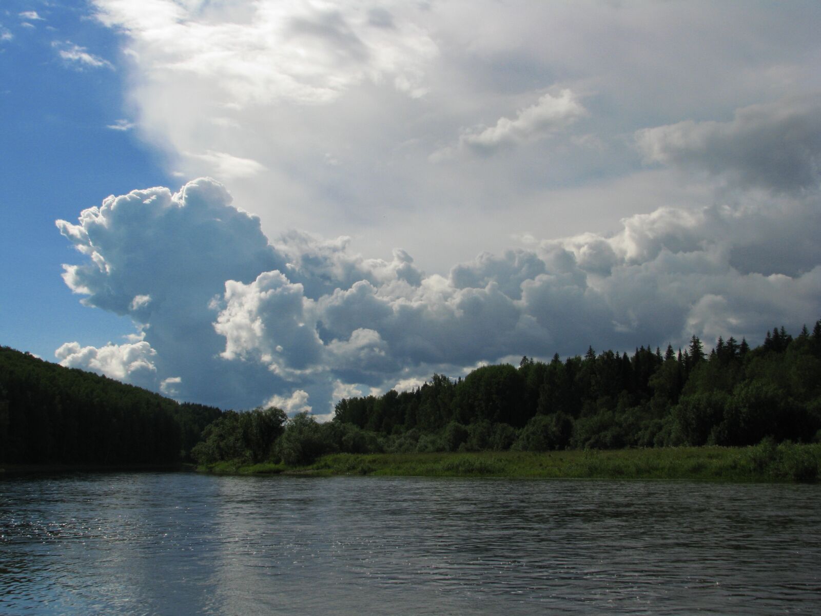 Canon POWERSHOT S5 IS sample photo. Blue sky, clouds, forest photography