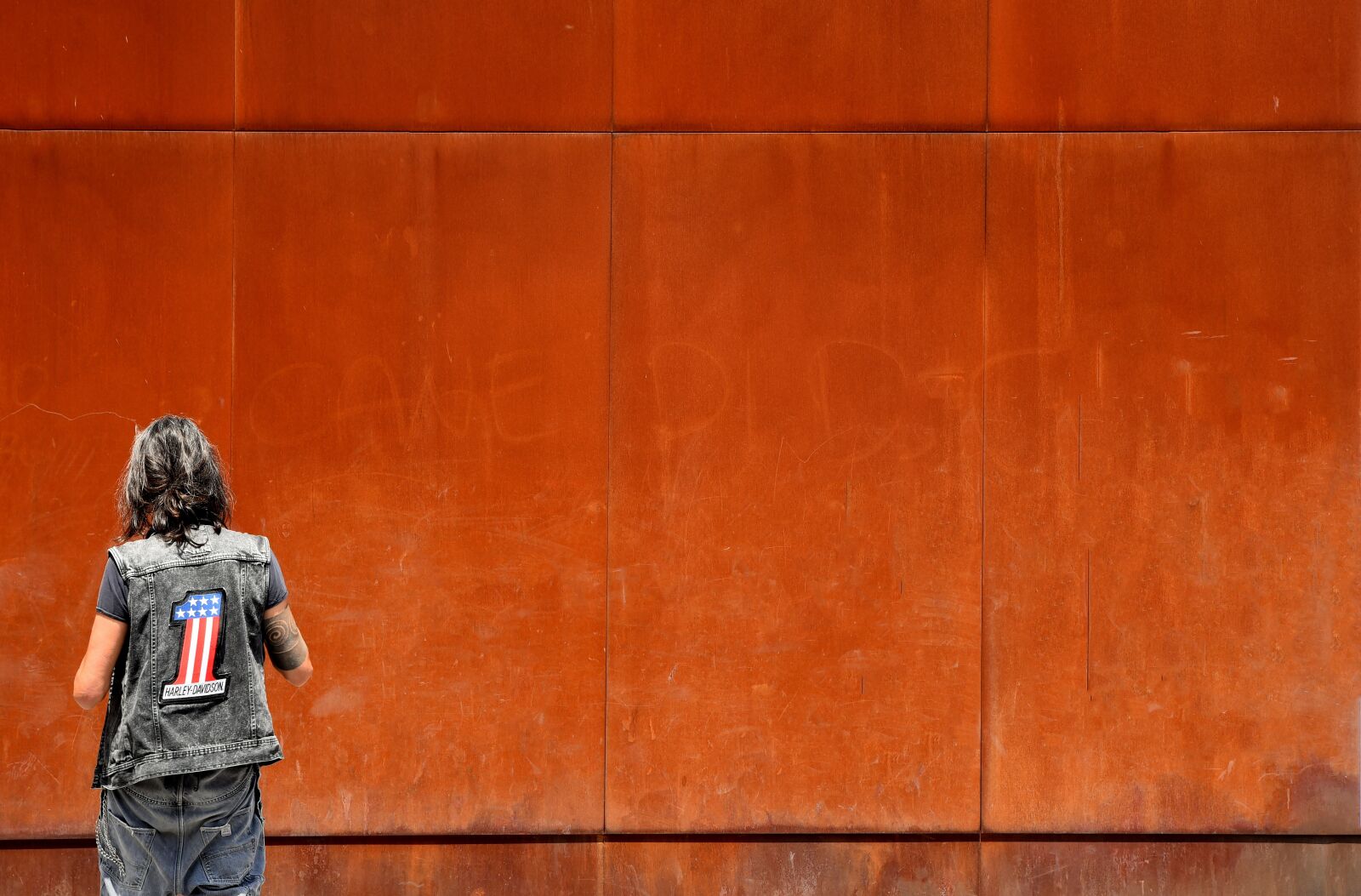 Nikon D750 sample photo. Wall, man, rusted photography