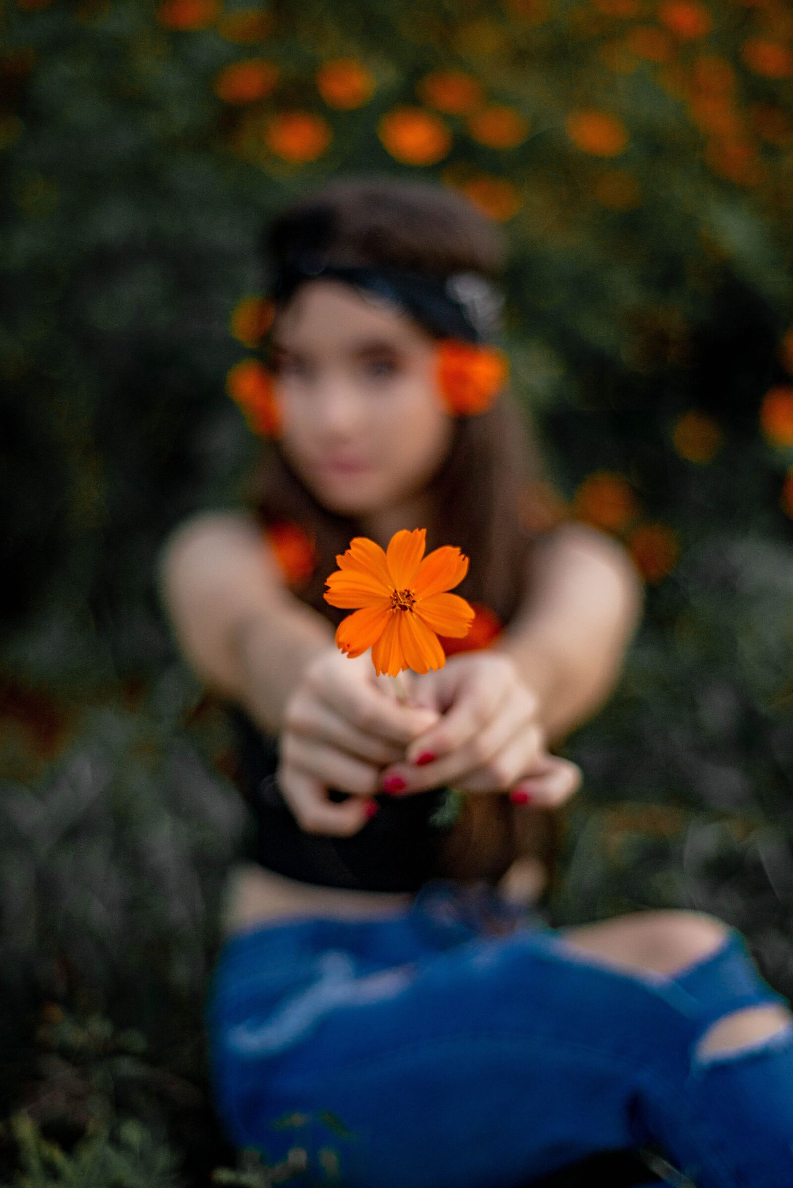 Nikon D610 sample photo. Flower, daisy, model photography