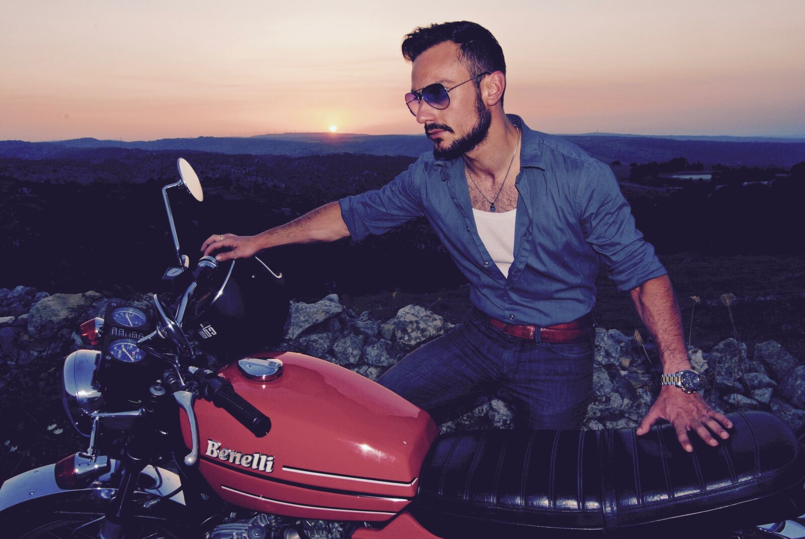 Nikon D3000 sample photo. Biker, benelli, 750 photography