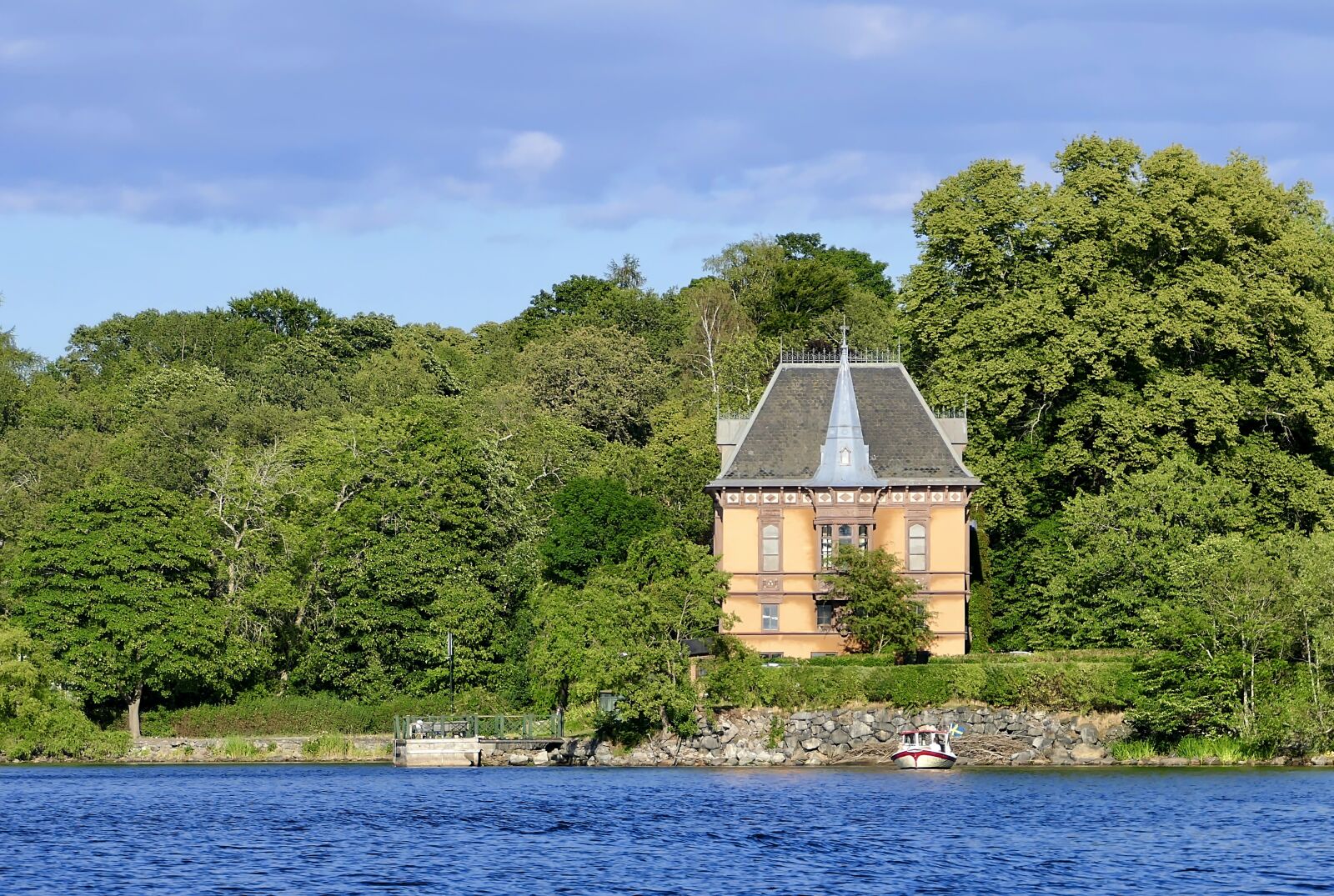 Panasonic Lumix DMC-FZ2500 (Lumix DMC-FZ2000) sample photo. House, water's edge, forest photography