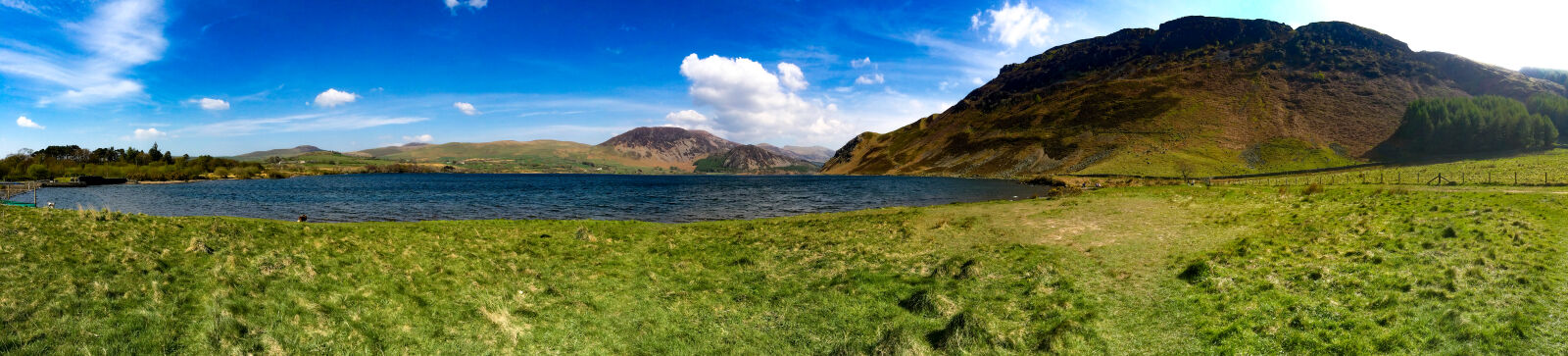 iPhone 5s back camera 4.12mm f/2.2 sample photo. Clouds, grass, hills, lake photography