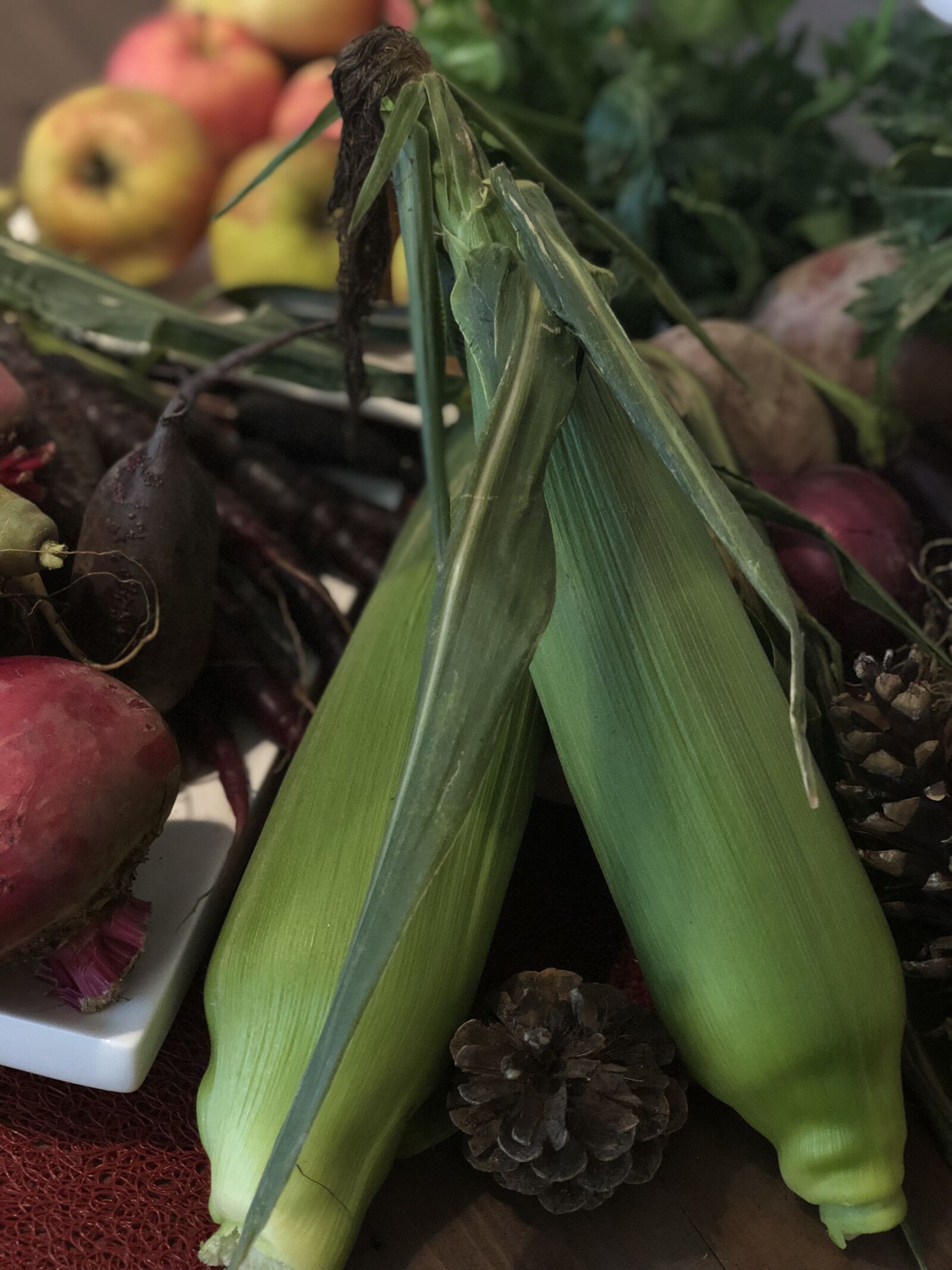 Apple iPhone X sample photo. Corns, corn plant, food photography
