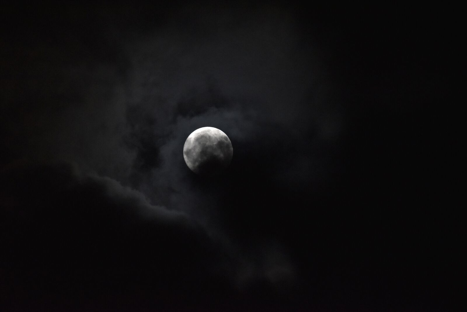 Nikon D5600 sample photo. Cloudy, full moon, moonlight photography