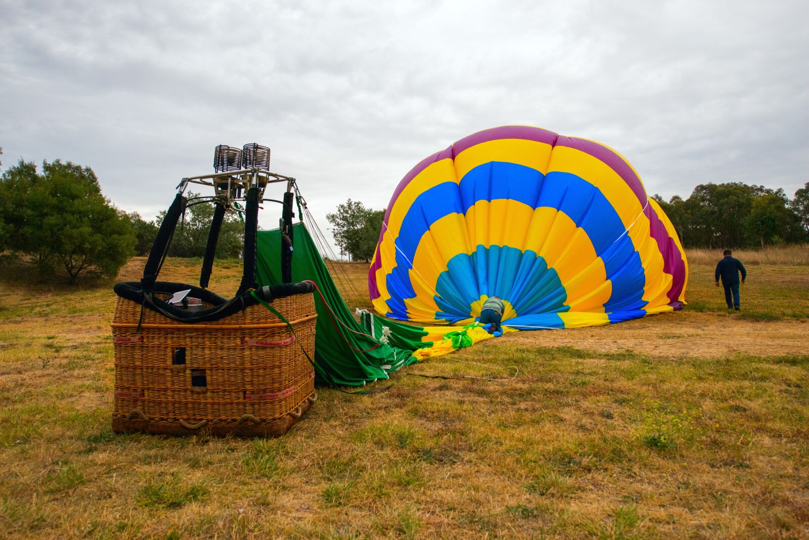 Nikon D800 sample photo. Air balloon, landing, field photography