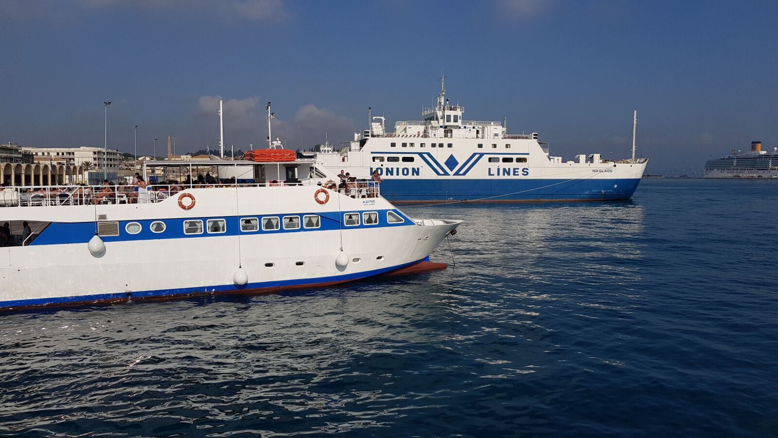 Samsung Galaxy S8 sample photo. Port, corfu, ferry photography