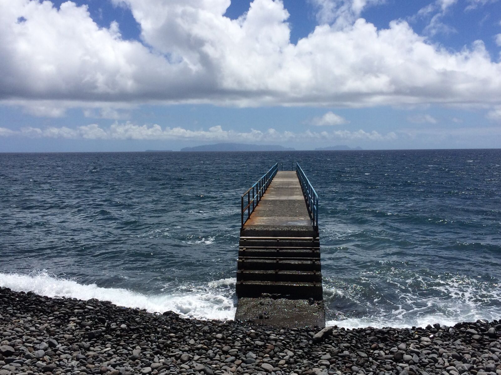 iPhone 5s back camera 4.15mm f/2.2 sample photo. Sea, bridge, clouds photography