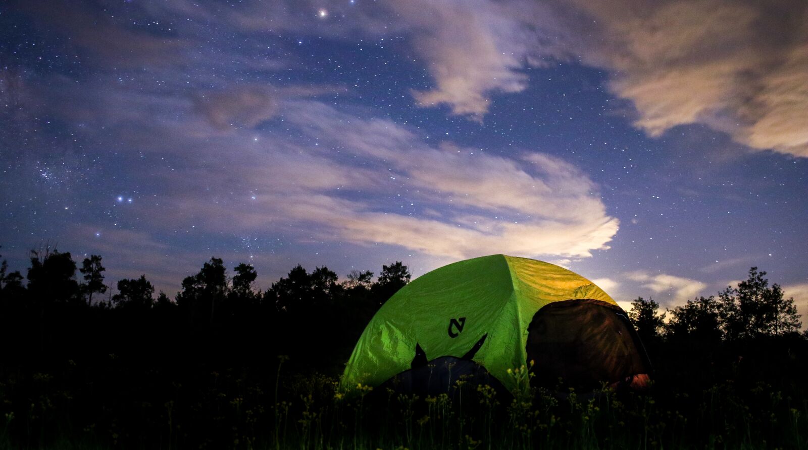Canon EF-S 24mm F2.8 STM sample photo. Night, tent, camping photography