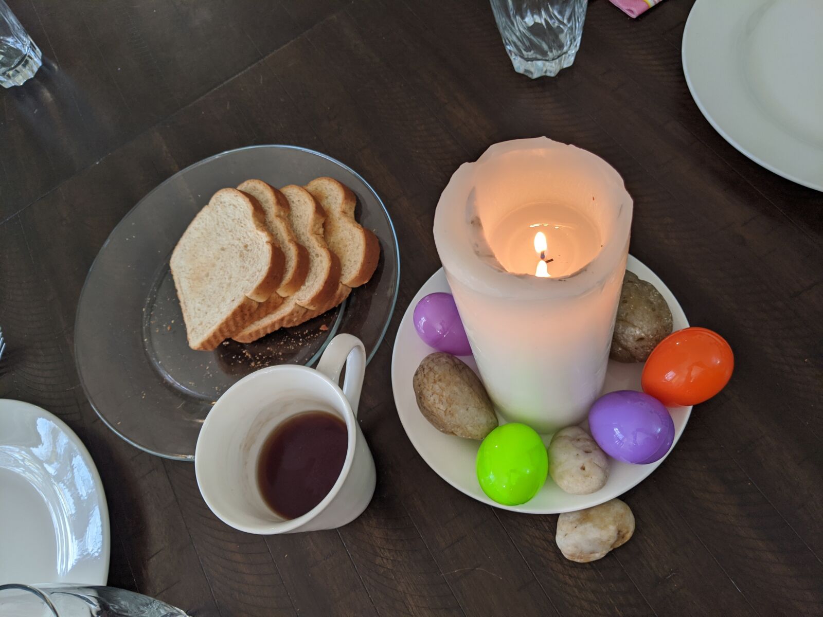 Google Pixel 3 sample photo. Eastertide, breakfast, prayer photography