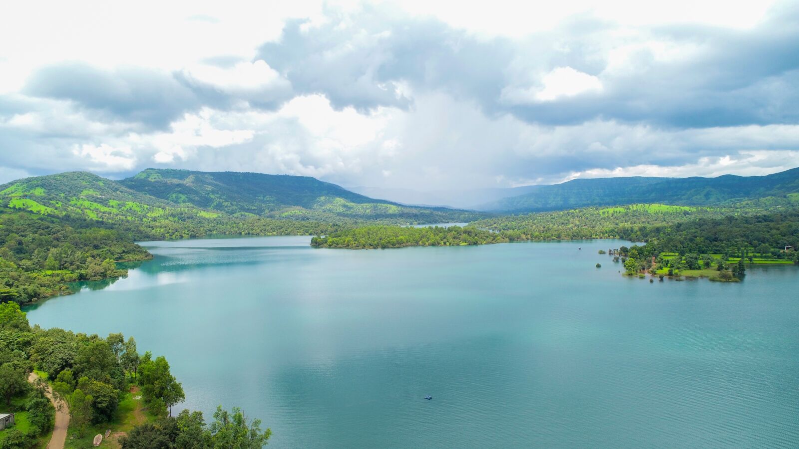 DJI FC6310 sample photo. Backwater, lake, india photography