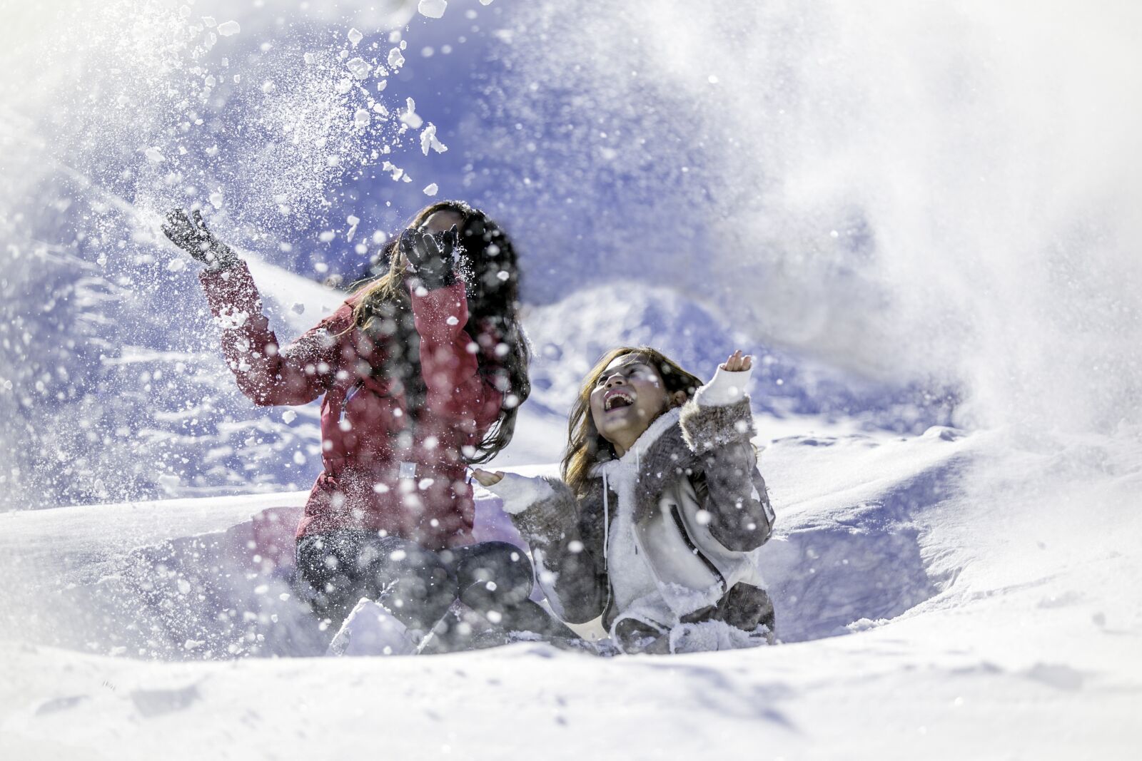 Canon EOS 5D Mark III + Canon EF 70-200mm F2.8L USM sample photo. Snow, girls, playing photography