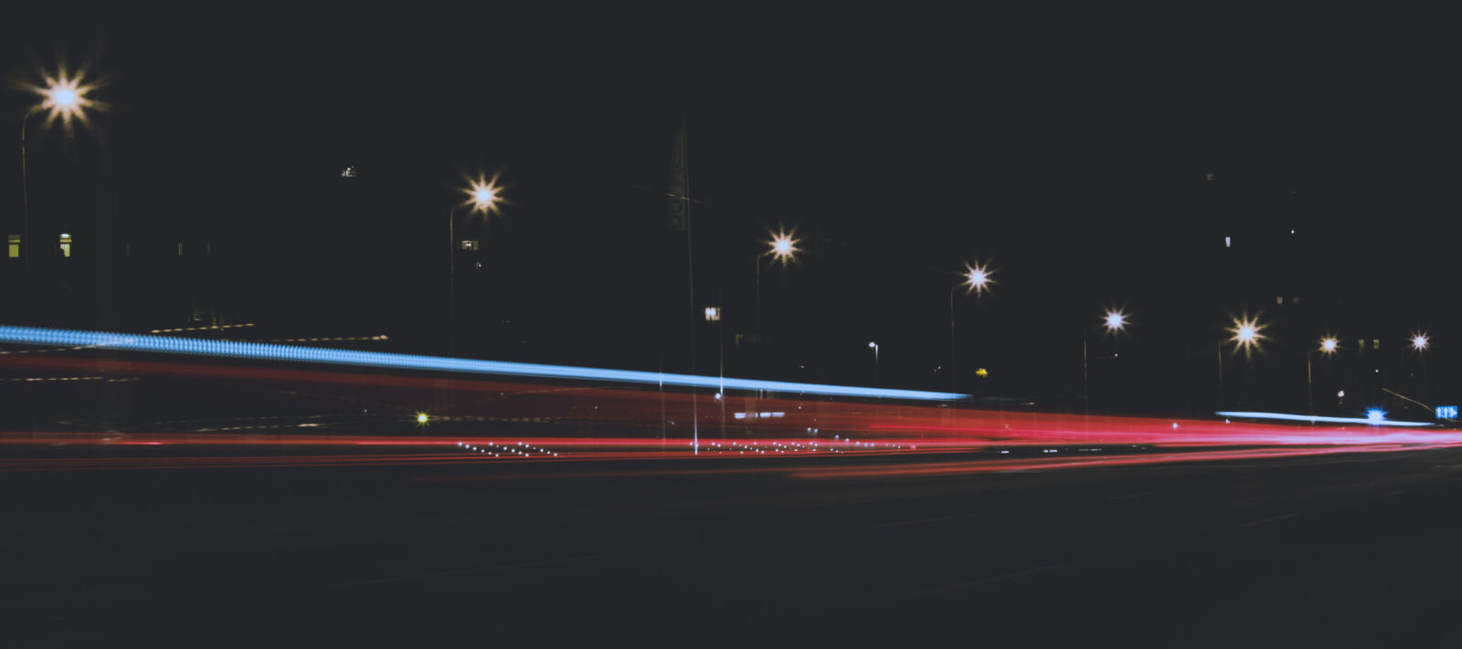 Olympus OM-D E-M5 sample photo. Blur, car, lights, night photography
