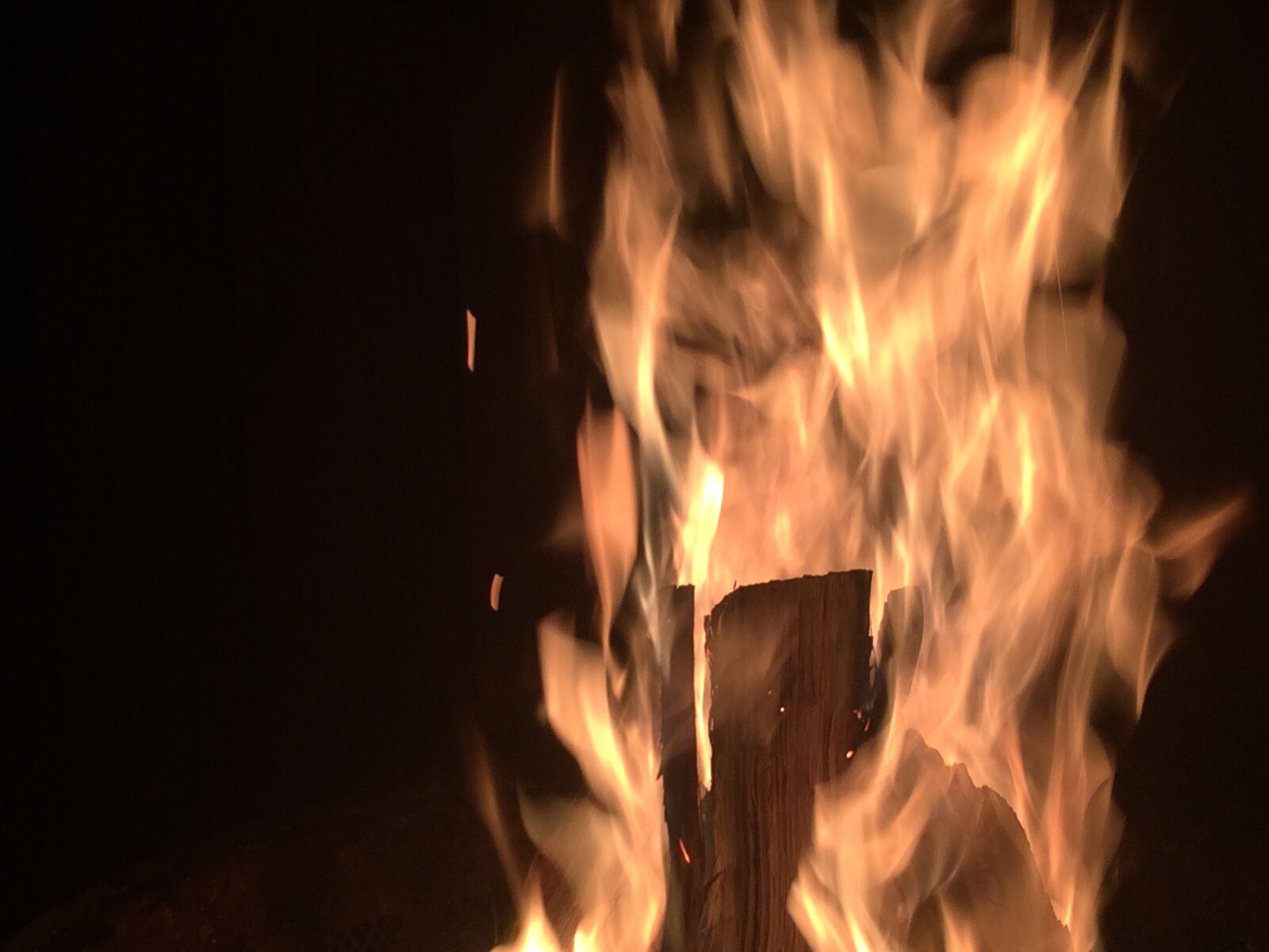 iPhone 5s back camera 4.15mm f/2.2 sample photo. Campfire, dark, fire, flames photography