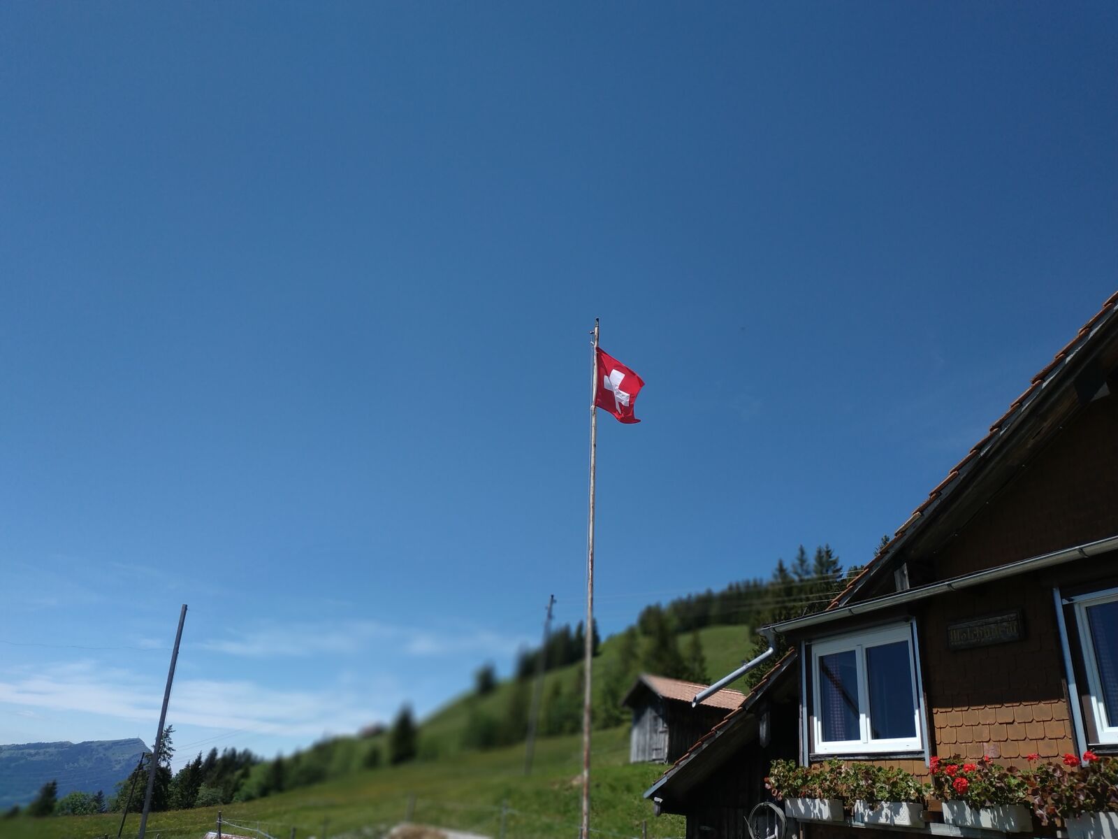 Xiaomi Redmi Note 5 sample photo. Swiss, swiss flag, alp photography