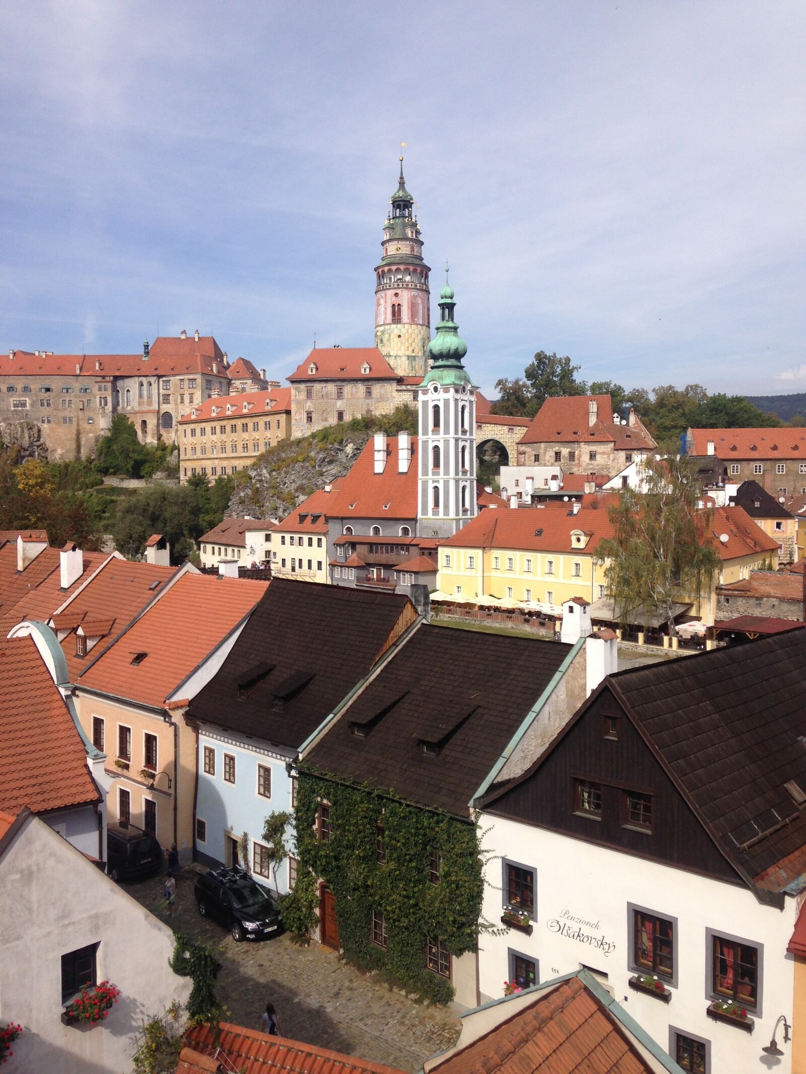 iPhone 5c back camera 4.12mm f/2.4 sample photo. český krumlov, city, church photography