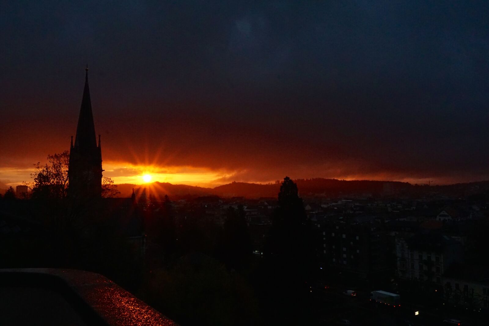 Sony a5100 sample photo. Church, night, red, sky photography