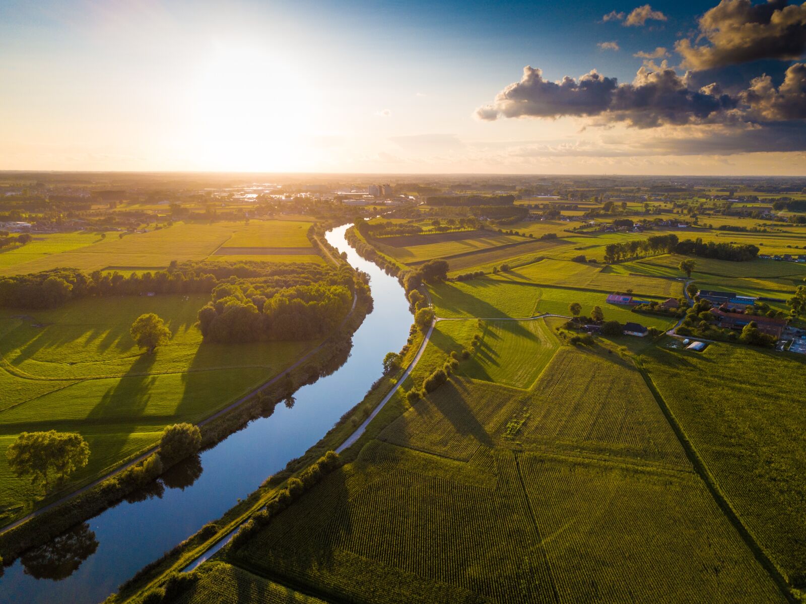 DJI FC220 sample photo. Drone, field, nature, river photography