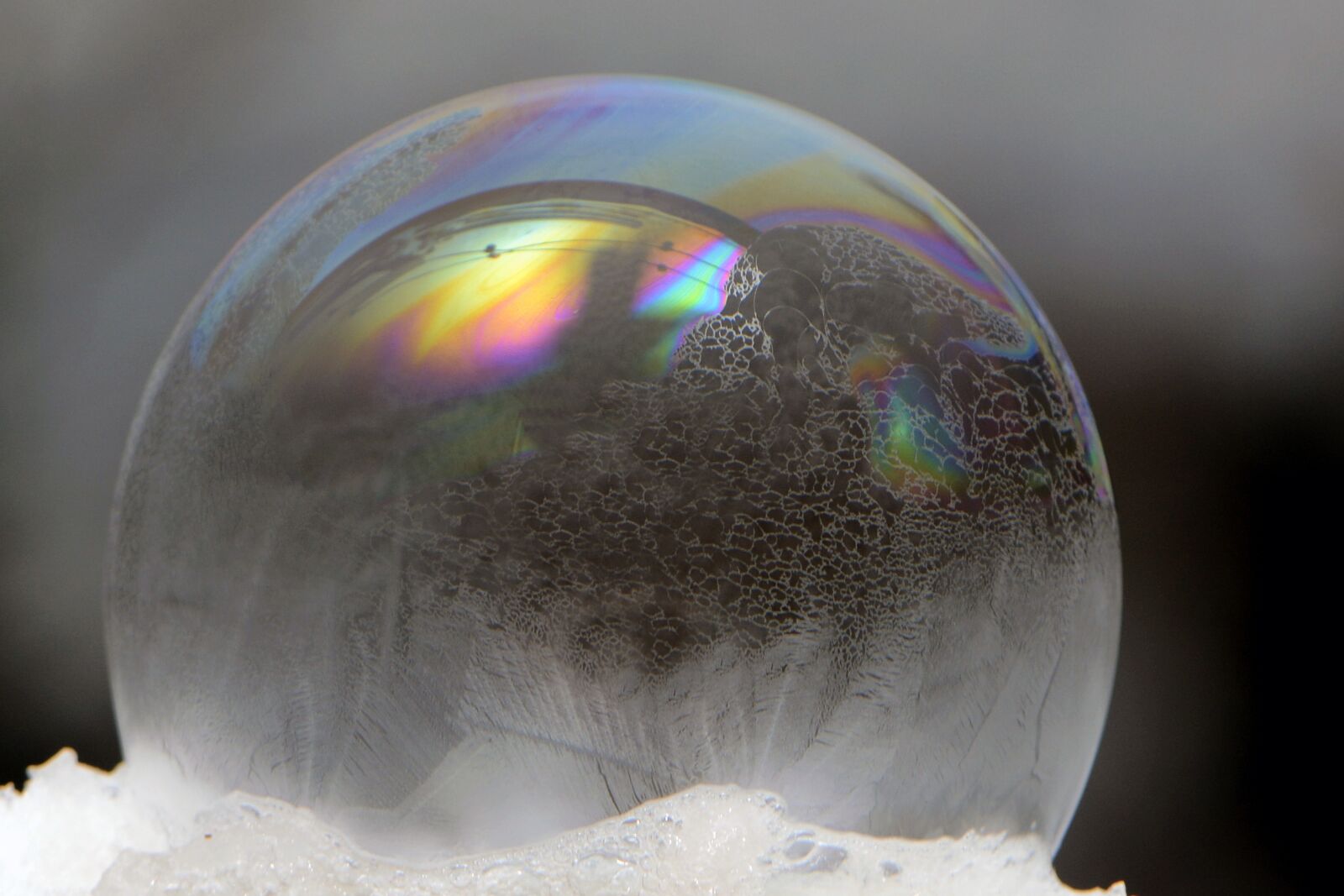 Nikon D7100 sample photo. Soap bubble, freezer, winter photography
