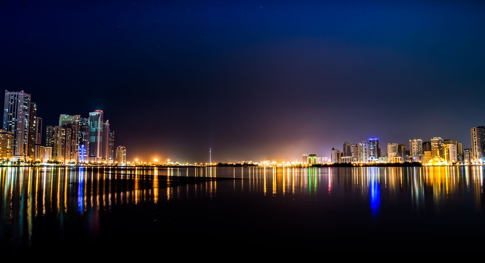 Nikon D610 sample photo. Night, buildings, sharjah photography