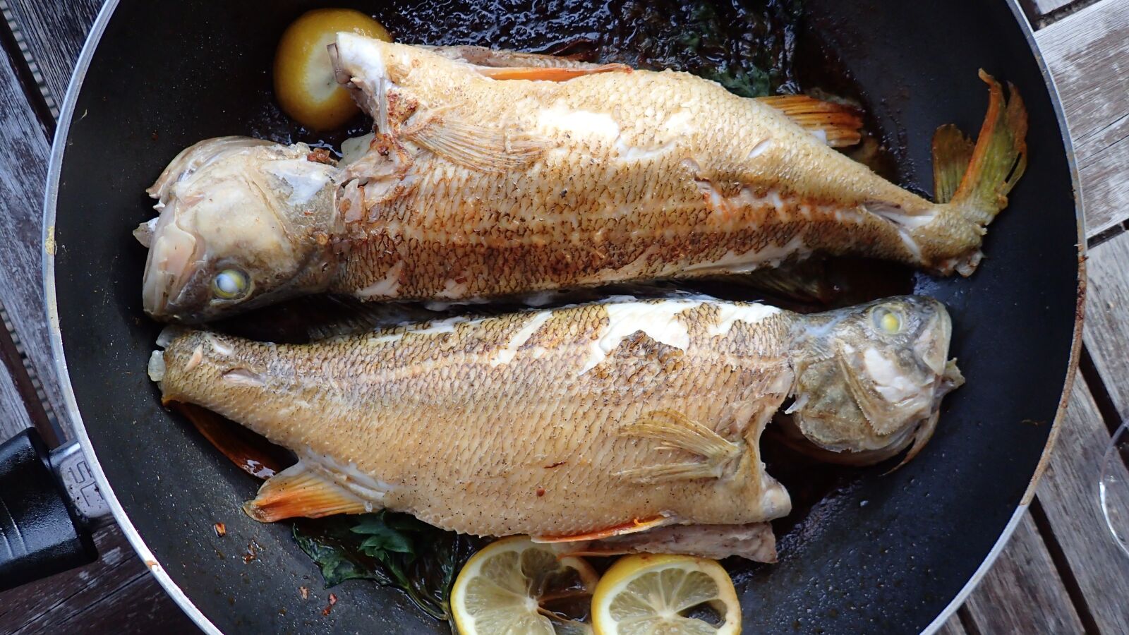 Olympus TG-4 sample photo. Fish, pan, delicious photography