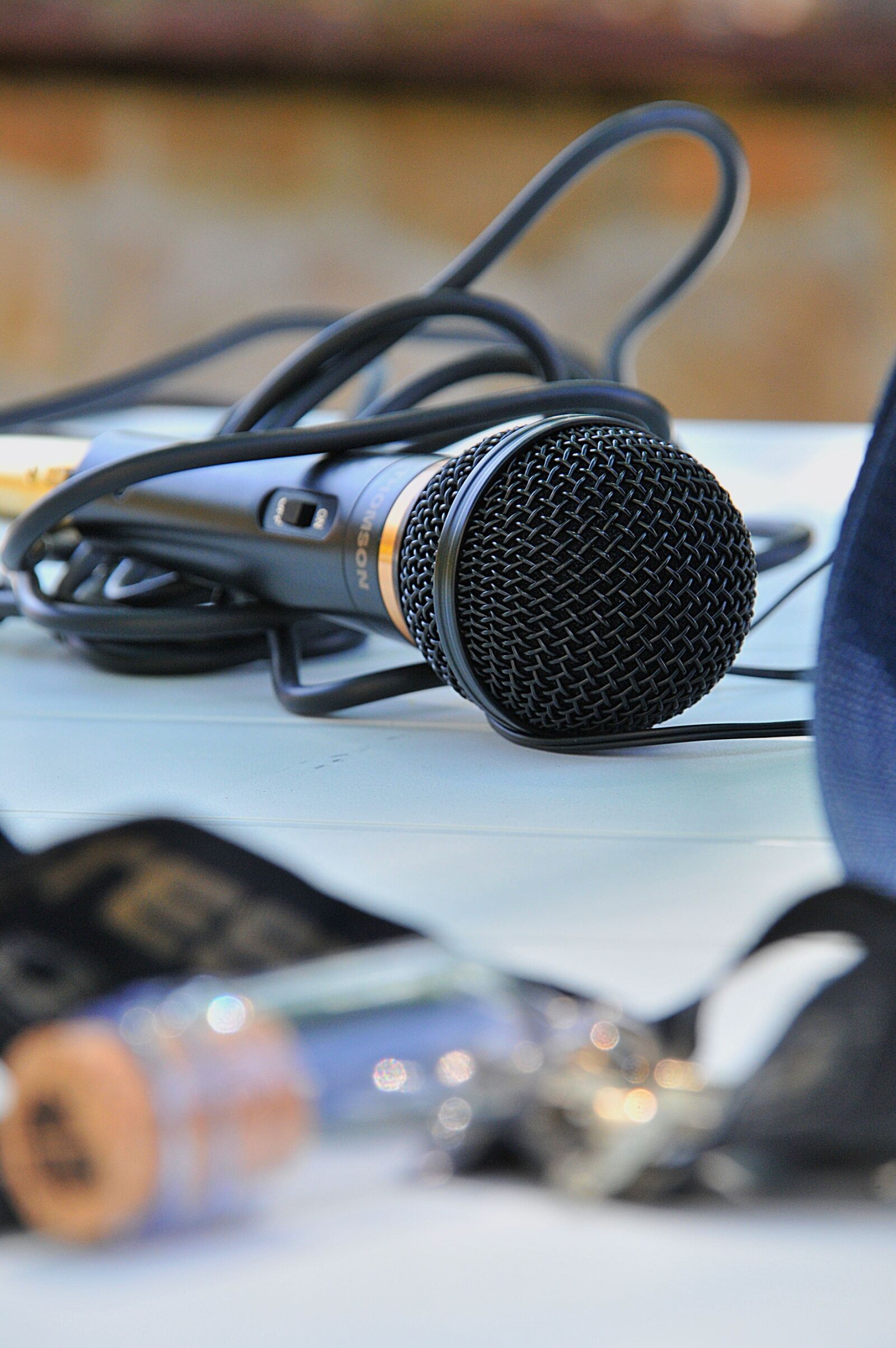 Nikon D3200 sample photo. Microphone, music, technique photography