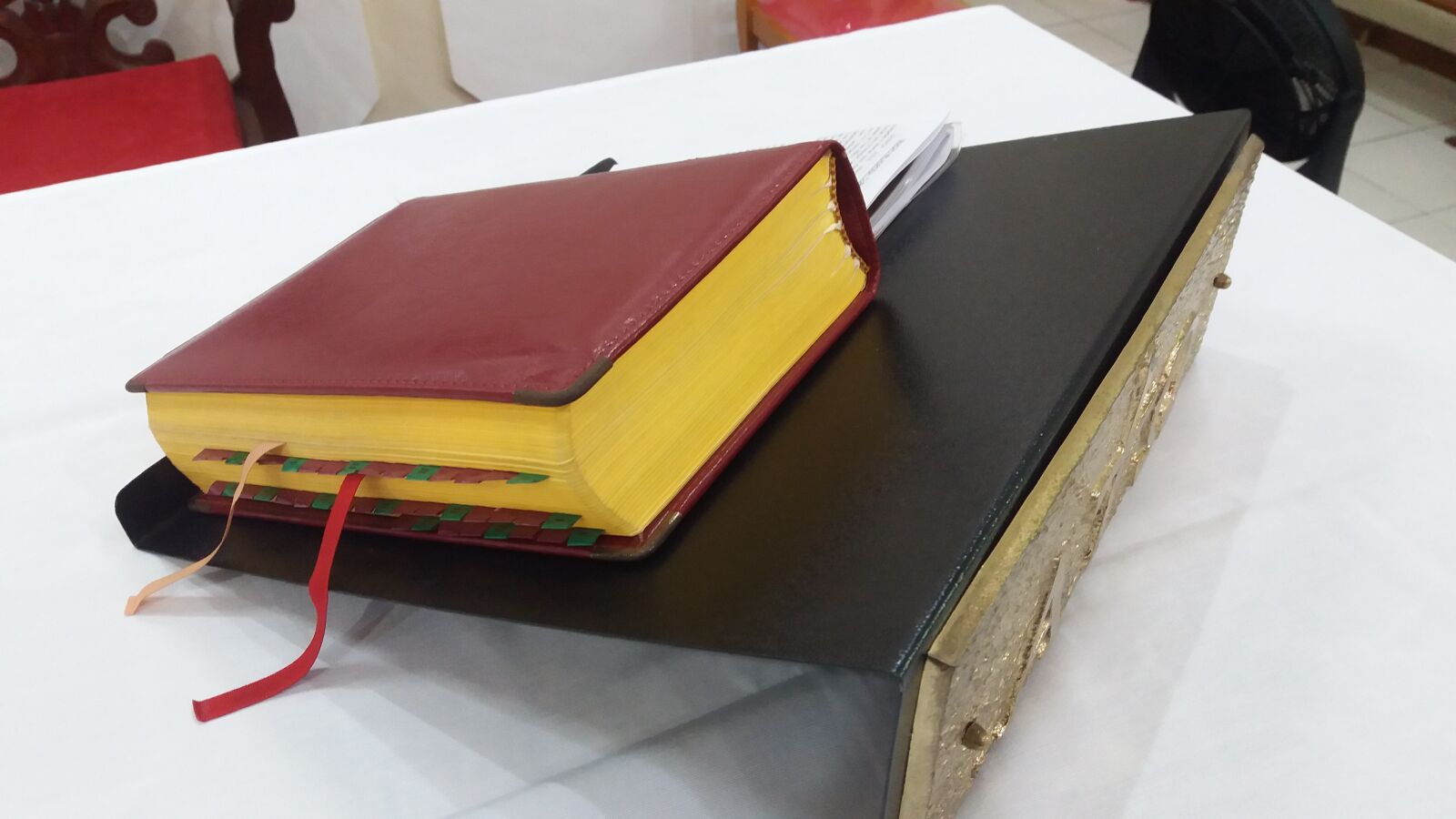 Samsung Galaxy J5 sample photo. Church, book, lectionary photography