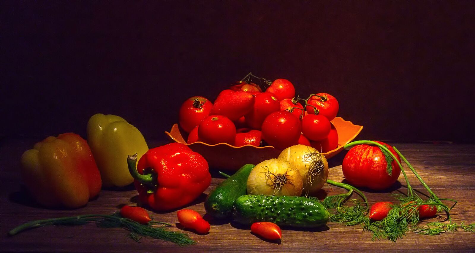 Canon PowerShot A590 IS sample photo. Tomatoes, onion, cucumber photography