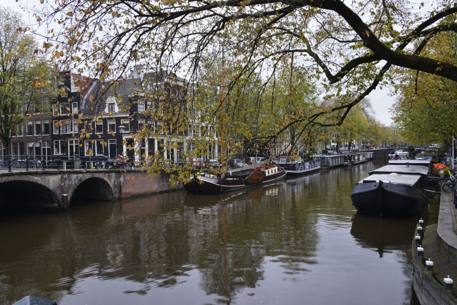Nikon D800 sample photo. Amsterdam, channel, barges photography