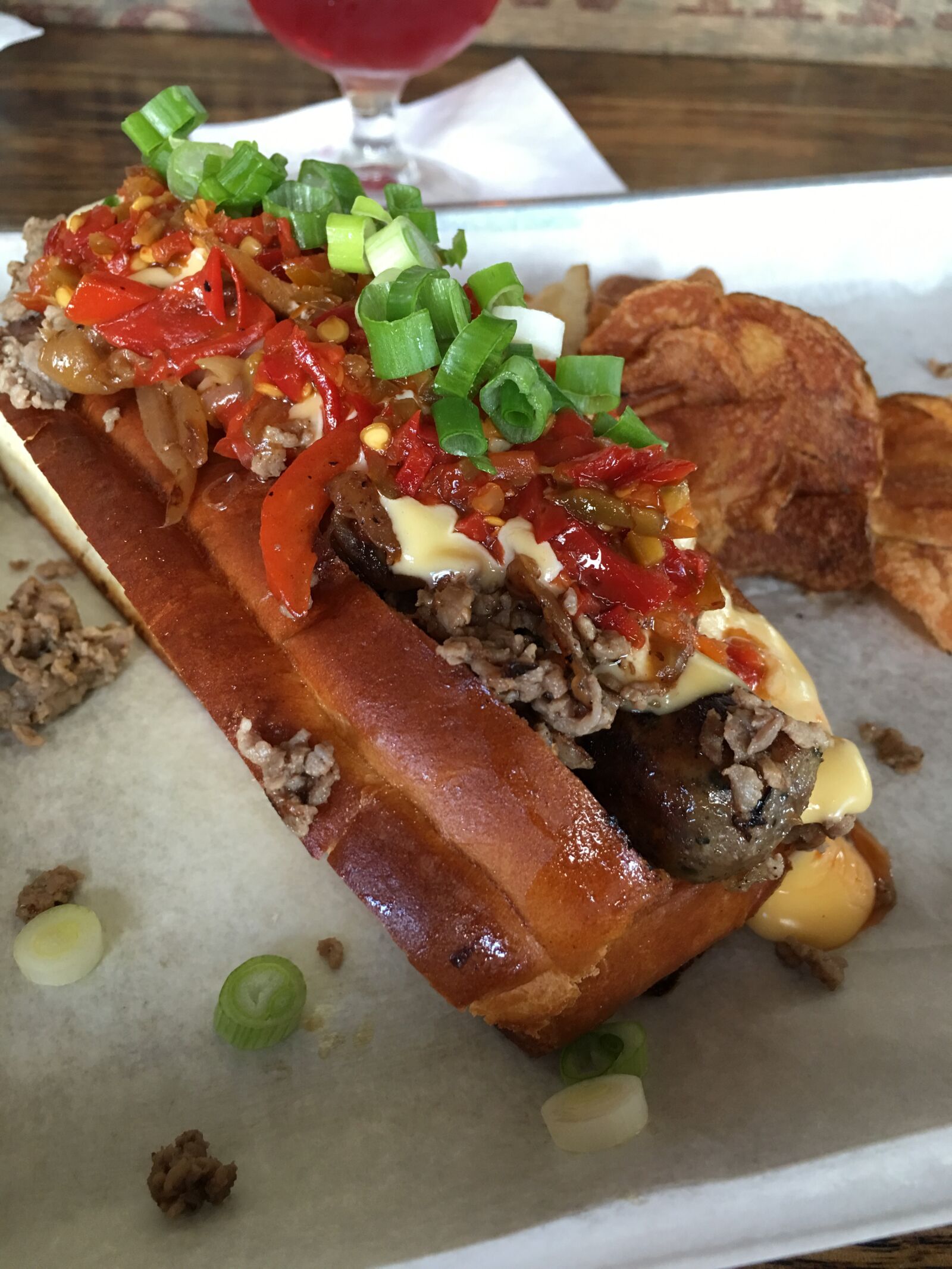iPhone 6s Plus back camera 4.15mm f/2.2 sample photo. Hotdog, food, sausage photography
