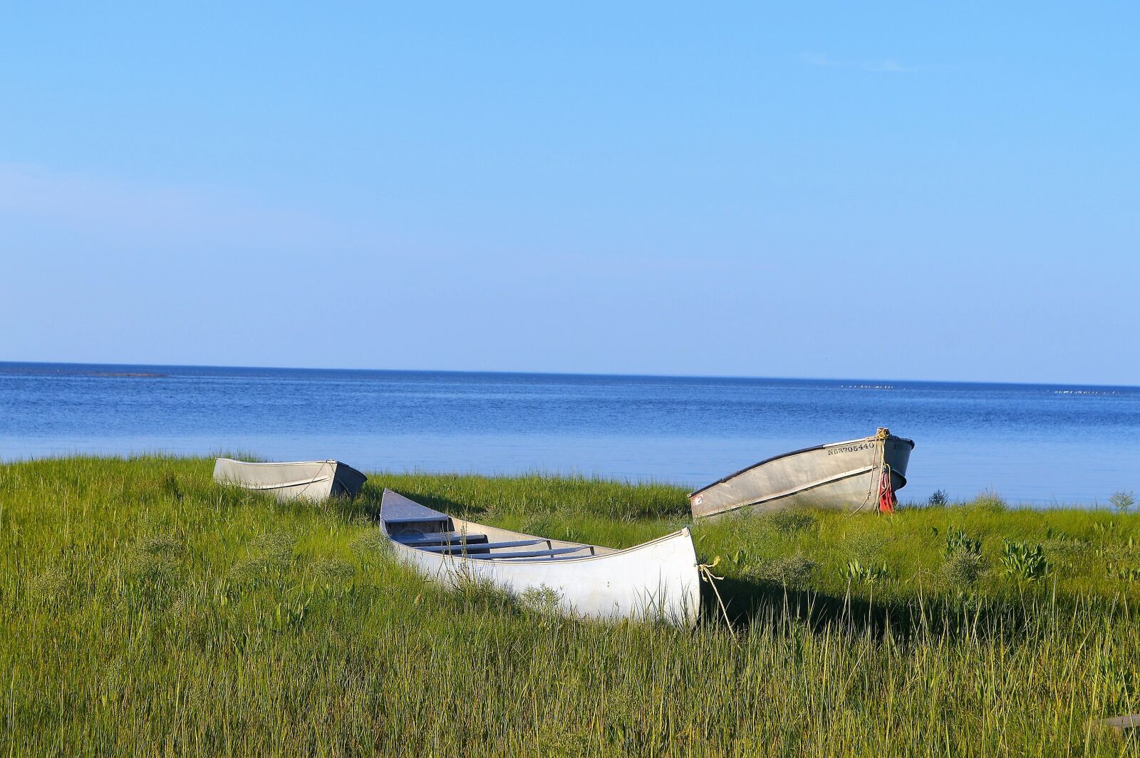 Nikon D3200 sample photo. Sea, sky, canoe photography