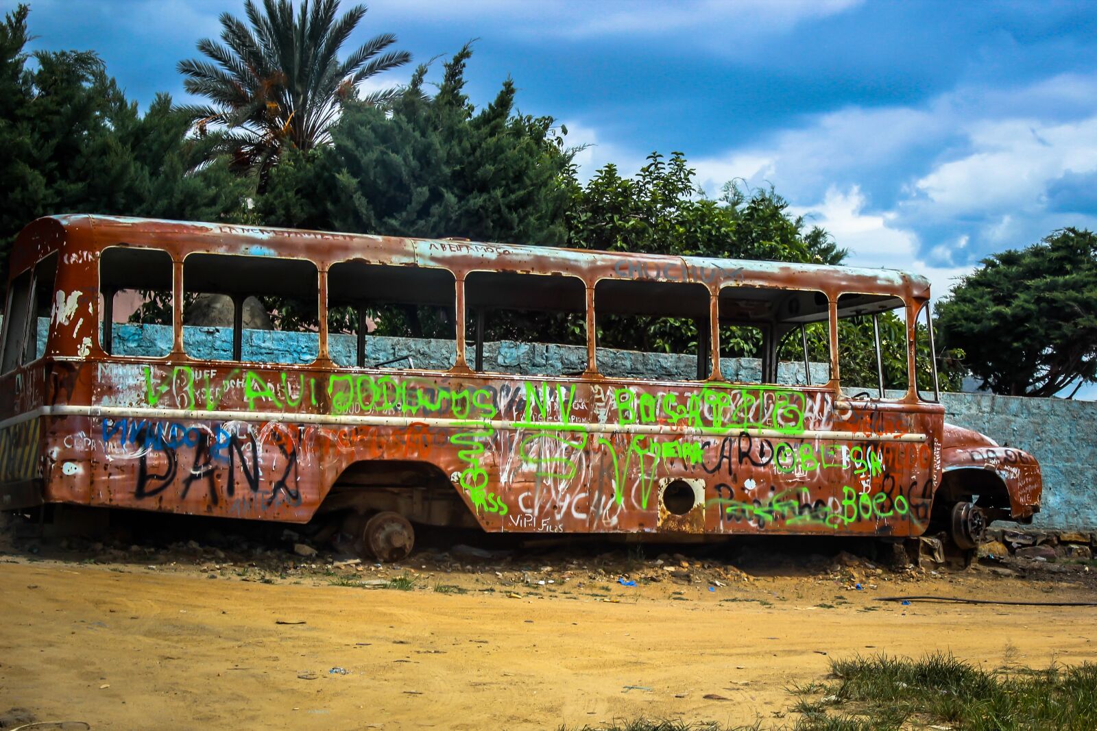 Canon EOS 600D (Rebel EOS T3i / EOS Kiss X5) sample photo. Bus, trash, sprayed photography
